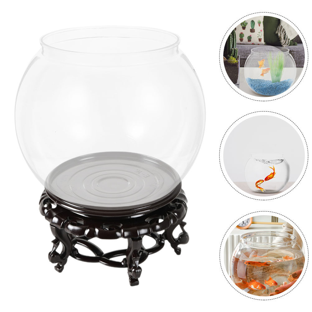 Planted Aquarium Bowl - 1 ชุดตู้ปลาทรงกลมใสแบบตั้งโต๊ะ ตู้ปลาขนาดเล็กสำหรับตกแต่งบ้าน สำนักงาน โต๊ะทำงาน หรือใช้เป็นแจกันปลูกพืชแบบไฮโดรโพนิกส์