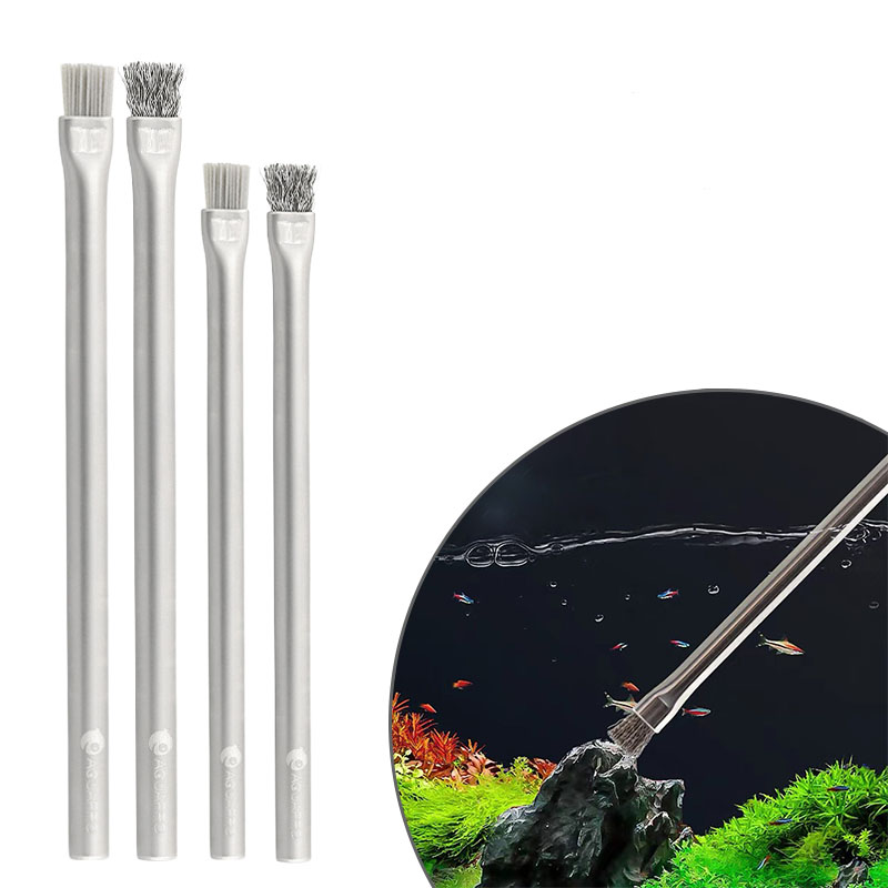 Planted Aquarium Algae - Aquapro Algae Brush แปรงทําความสะอาดถังปลาและพิพิธภัณฑ์สัตว์น้ําเครื่องมือสแตนเลสน้ํา ADA คุณภาพสาหร่าย