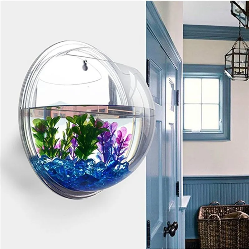 Planted Aquarium Bowl - อะคริลิคใสแขวนผนัง aquarium,แจกันดอกไม้หญ้า Hangar ถังปลาชาม Mini Home
