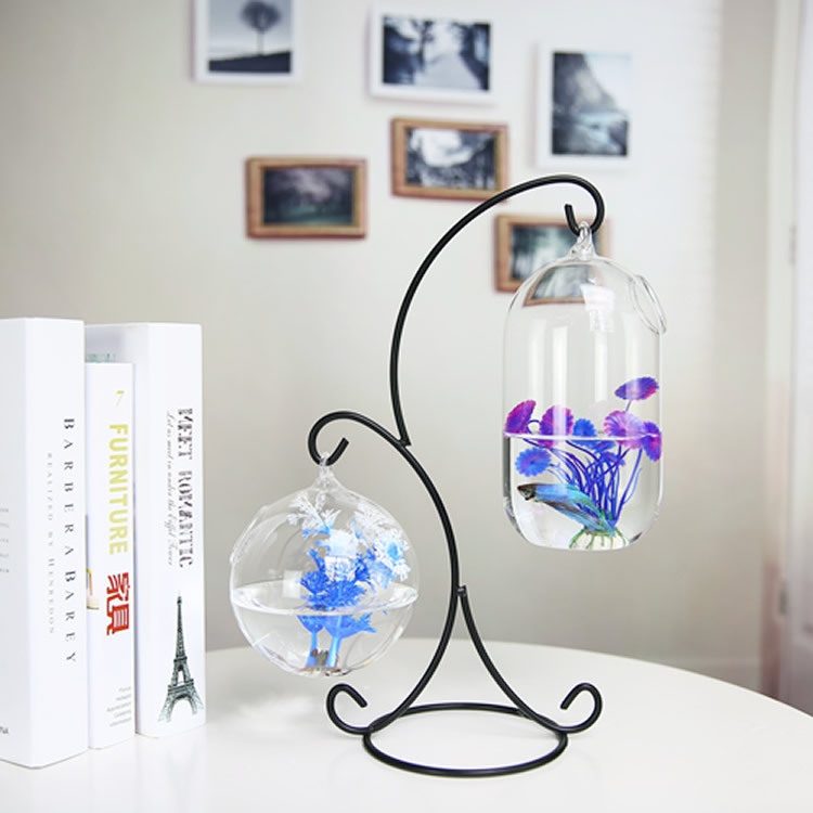 Planted Aquarium Bowl - Creative Double-Deck ระงับโปร่งใสแขวนถังปลา Infusion ขวด Aquarium