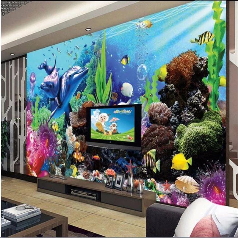 ภาพพิมพ์ตกแต่งผนัง 3 มิติลายปล - Planted Aquarium Wallpaper บทวิจารณ์และราคา